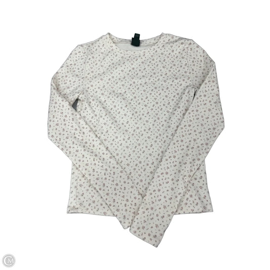 Top Long Sleeve By Wild Fable In Cream & Pink, Size: M