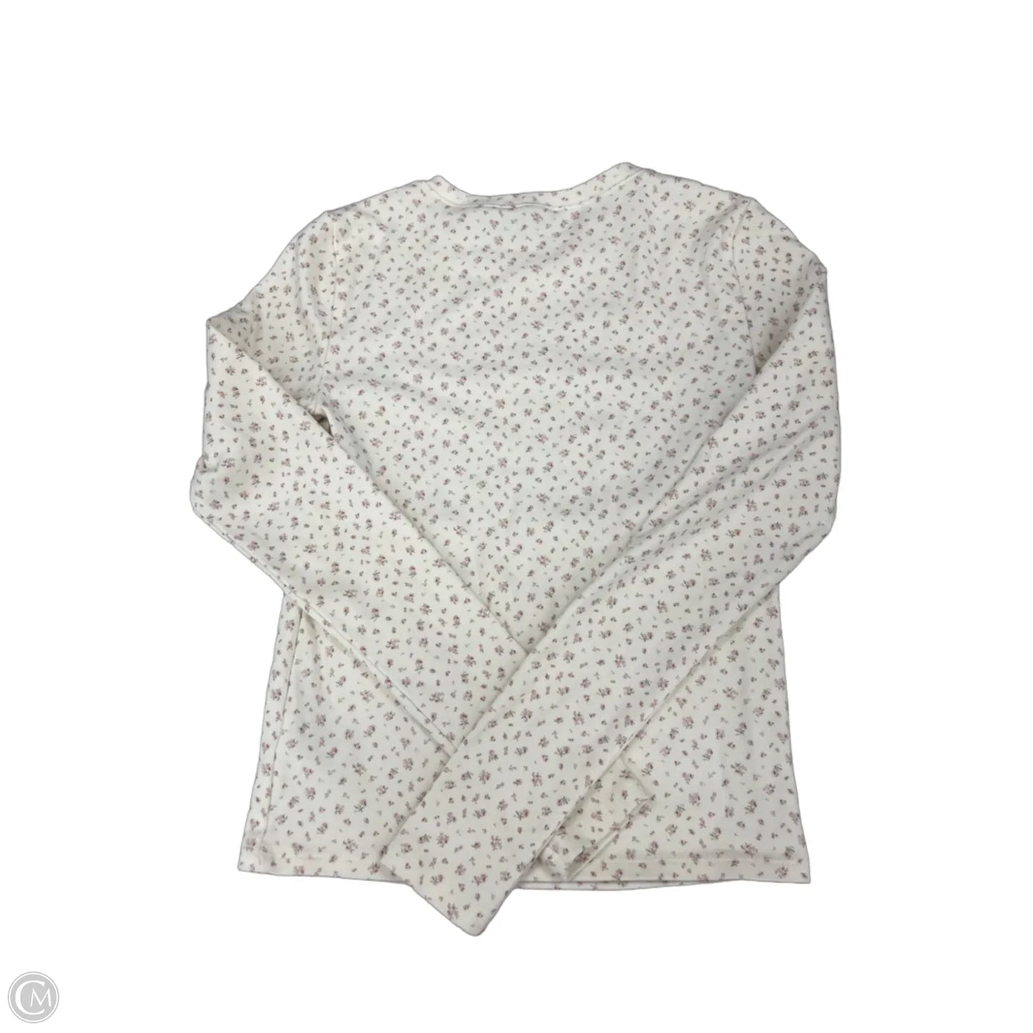 Top Long Sleeve By Wild Fable In Cream & Pink, Size: M