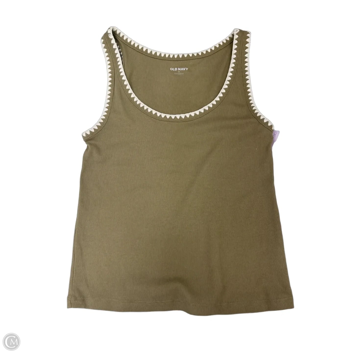 Tank Top By Old Navy In Green & White, Size: M