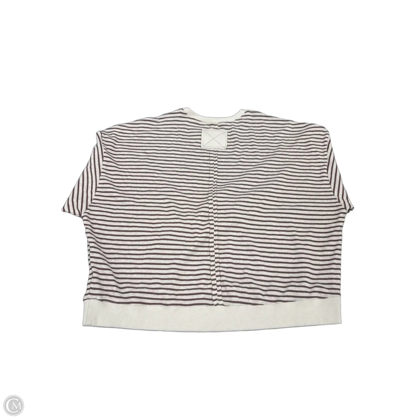 Top Long Sleeve By Easel In Brown & Cream, Size: M