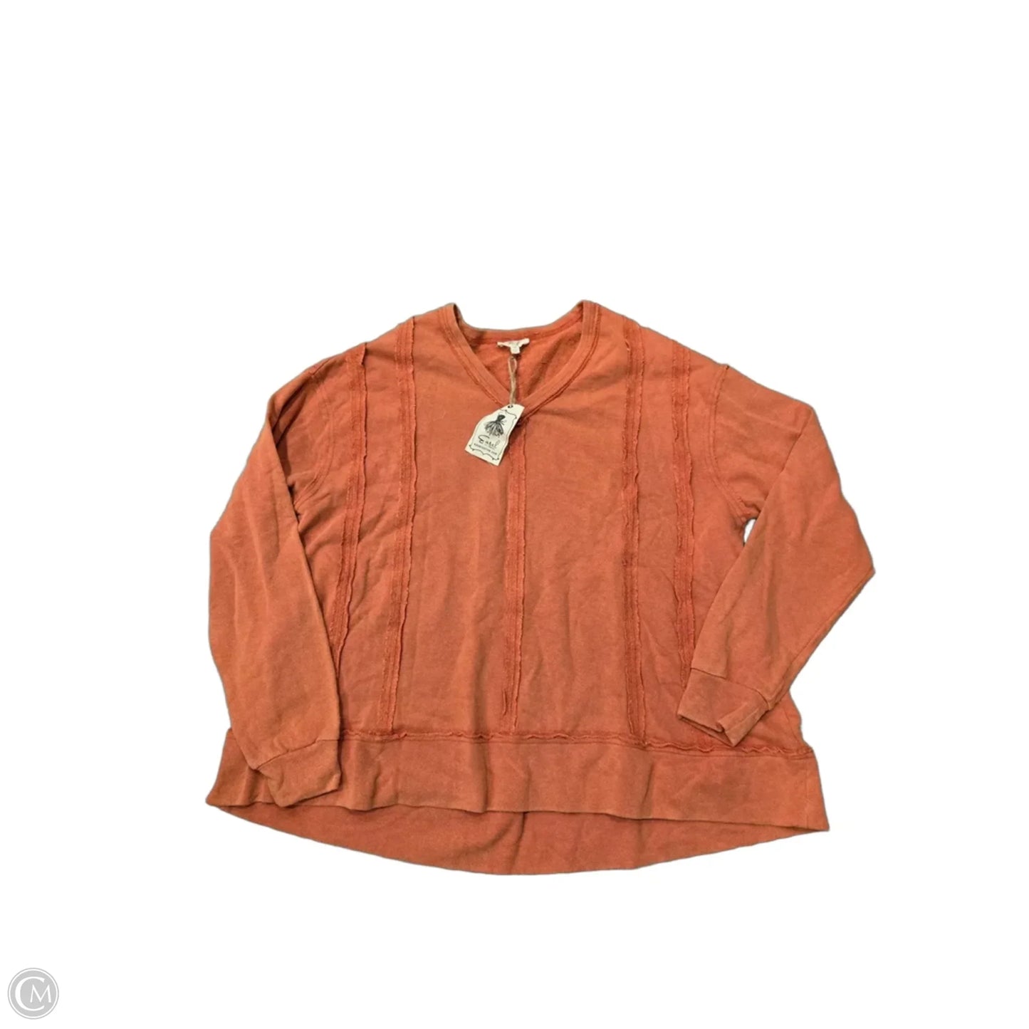 Top Long Sleeve By Easel In Orange, Size: M