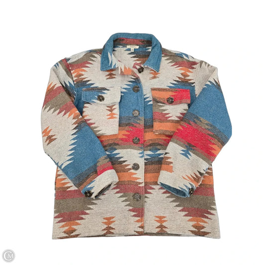 Jacket Shirt By Jodifl In Orange & Tan, Size: S