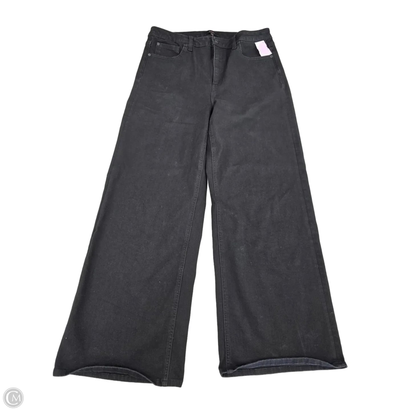 Jeans Wide Leg By Quince In Black Denim, Size: 12
