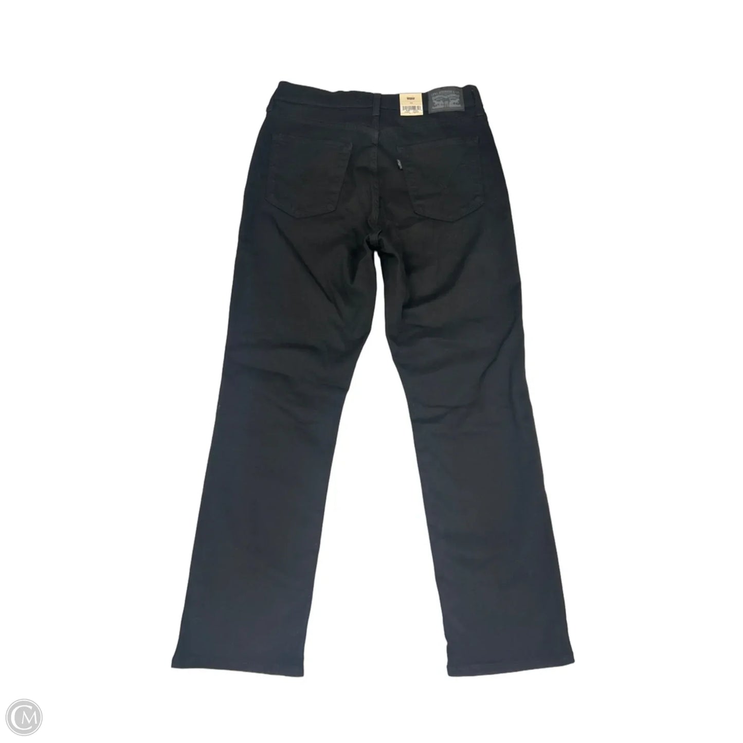 Jeans Straight By Levis In Black Denim, Size: 8