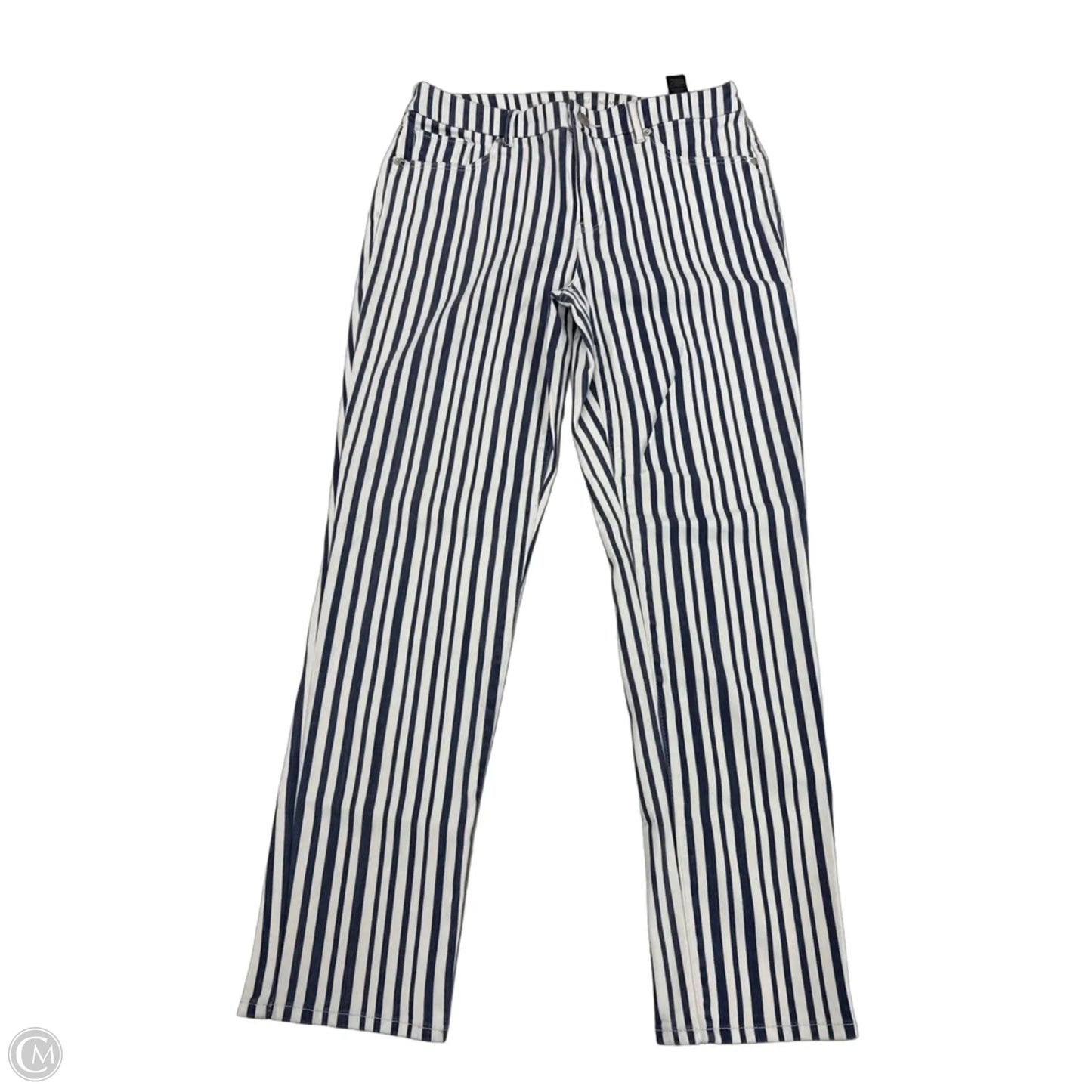 Jeans Skinny By Chicos In Blue & White, Size: 6