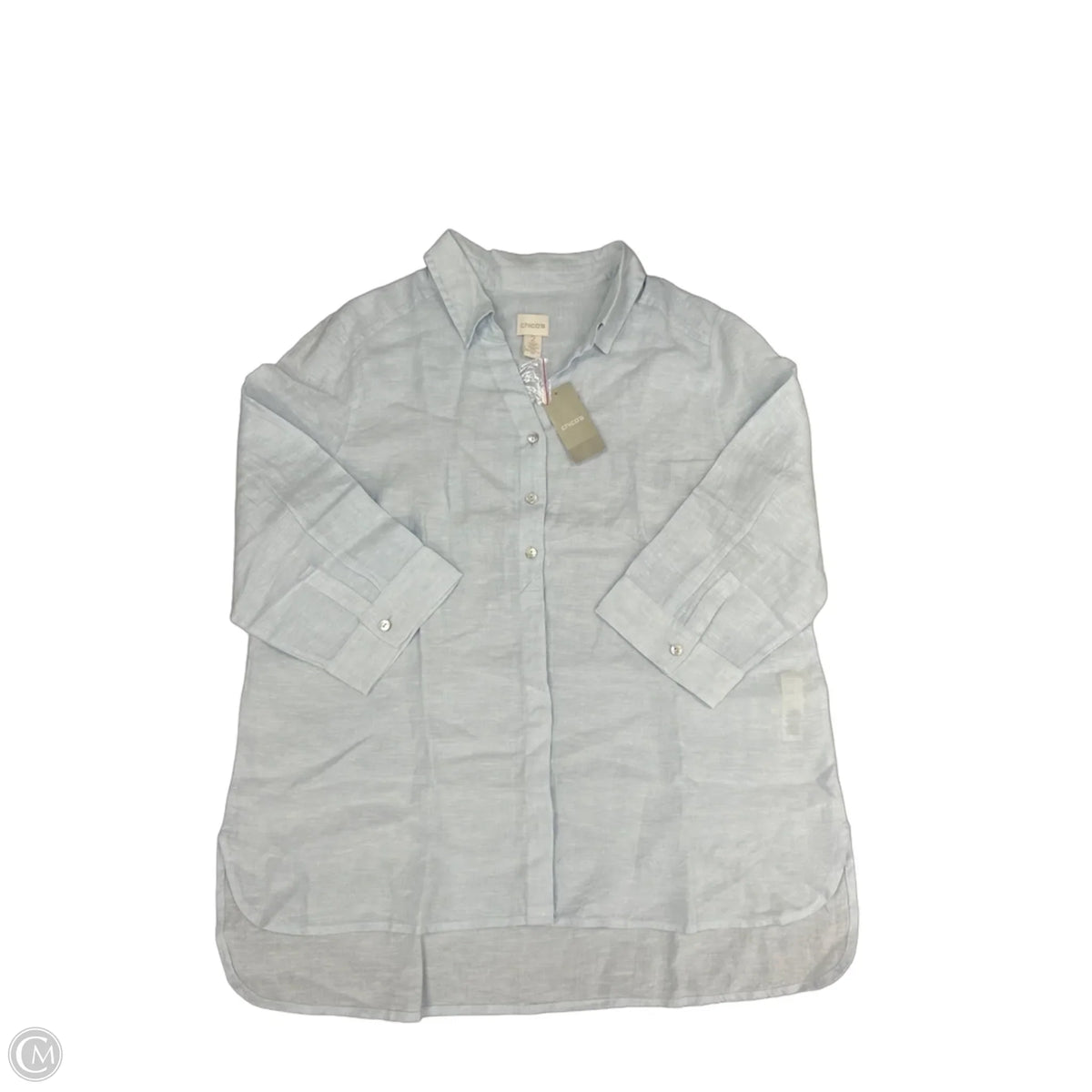 Top 3/4 Sleeve By Chicos In Blue, Size: L