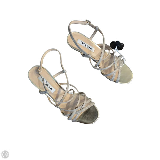 Shoes Heels Wedge By Nina In Gold, Size: 7