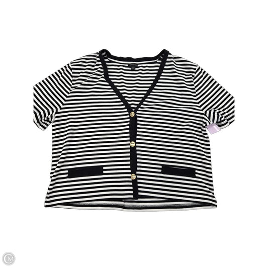 Top Short Sleeve By Ann Taylor In Black & White, Size: L