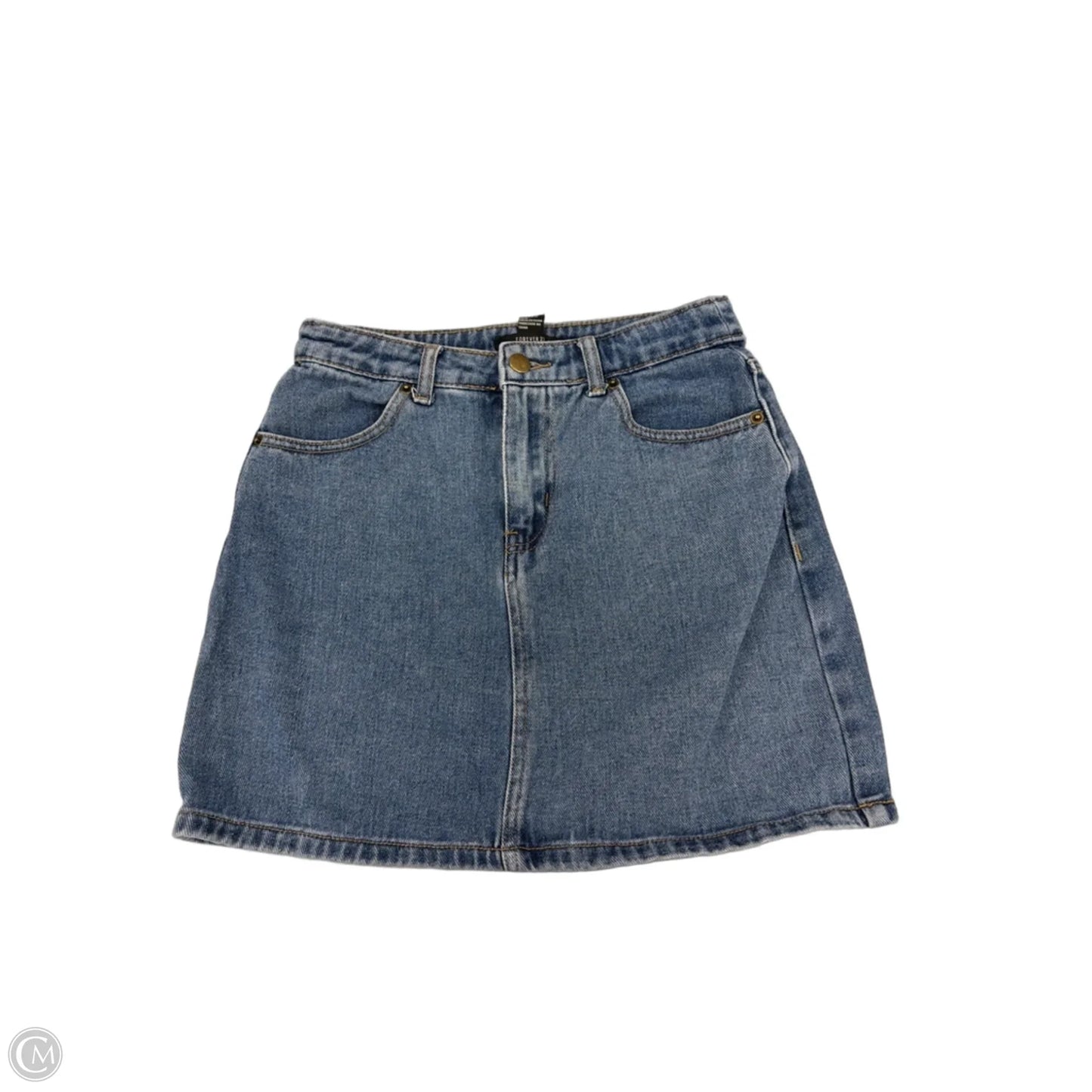 Skirt Mini & Short By Forever 21 In Blue Denim, Size: 4