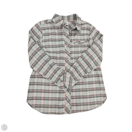 Top Long Sleeve By Cabi In Plaid Pattern, Size: S