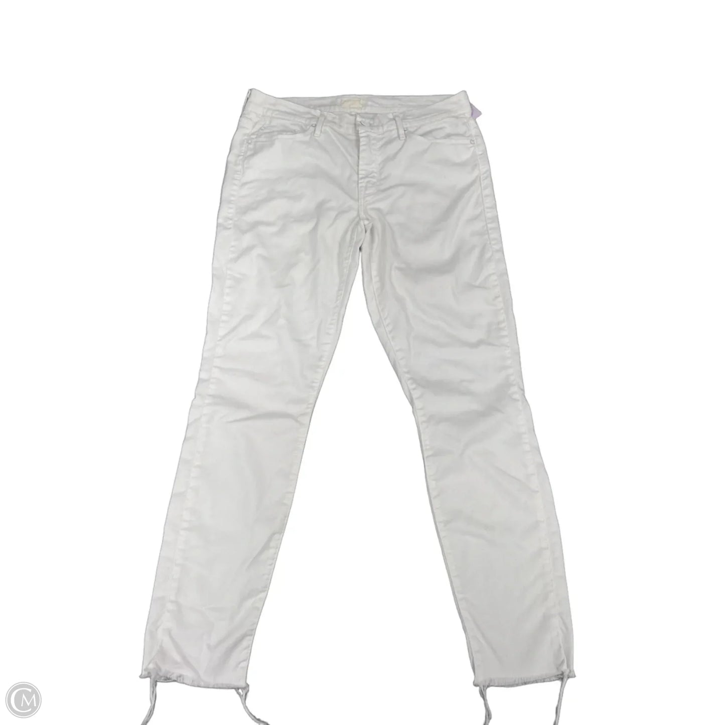 Jeans Designer By Mother In White Denim, Size: 10