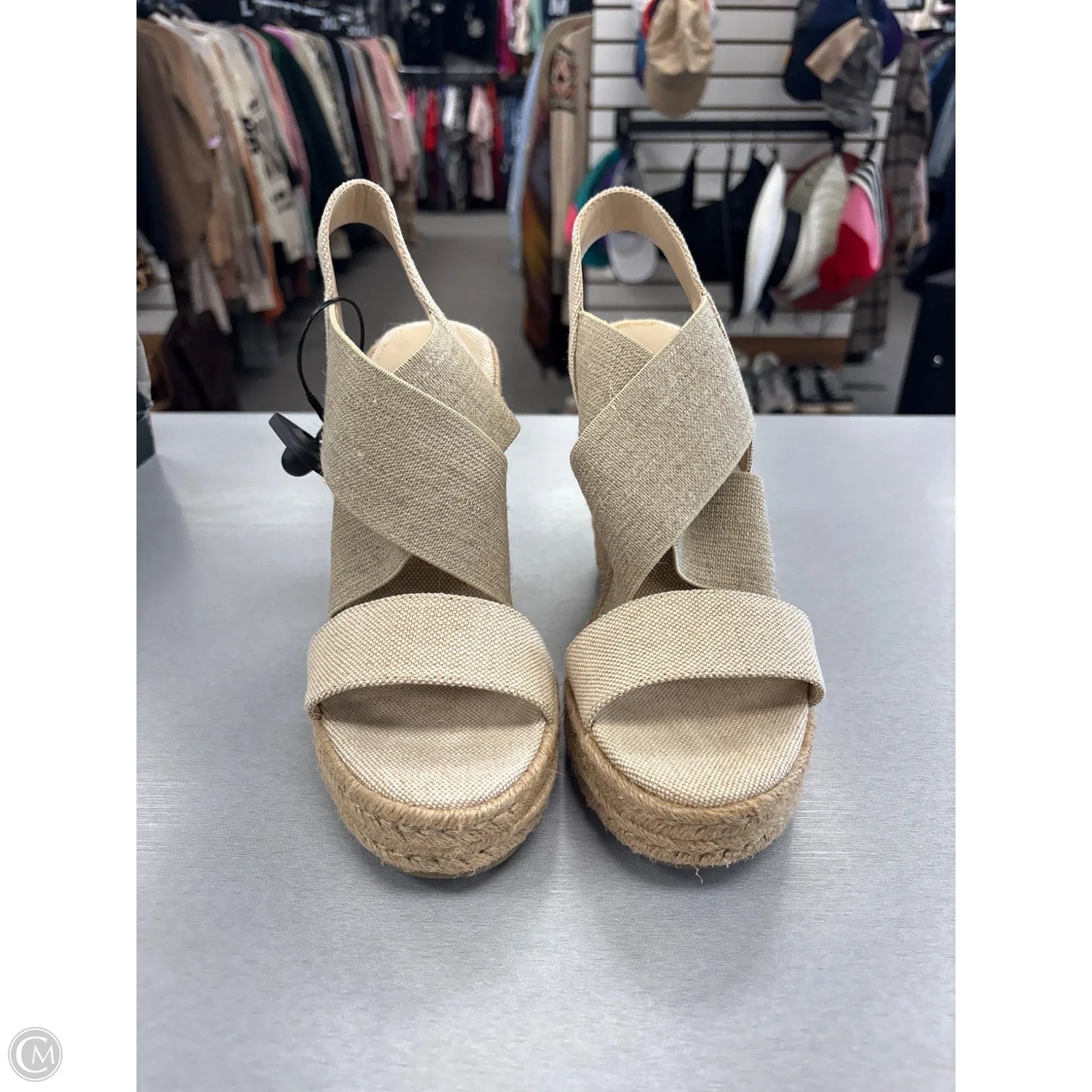 Sandals Heels Wedge By Ralph Lauren In Tan, Size: 8.5