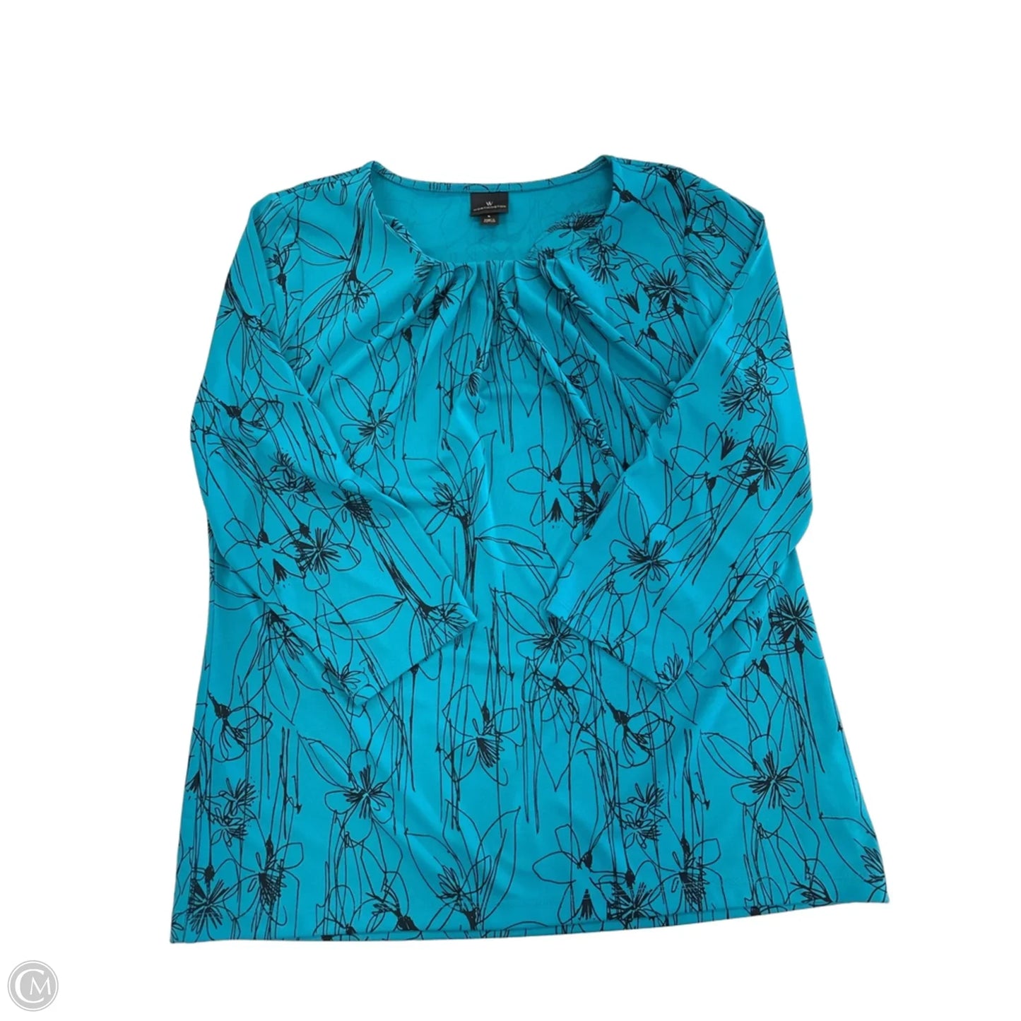 Top Long Sleeve By Worthington In Teal, Size: L