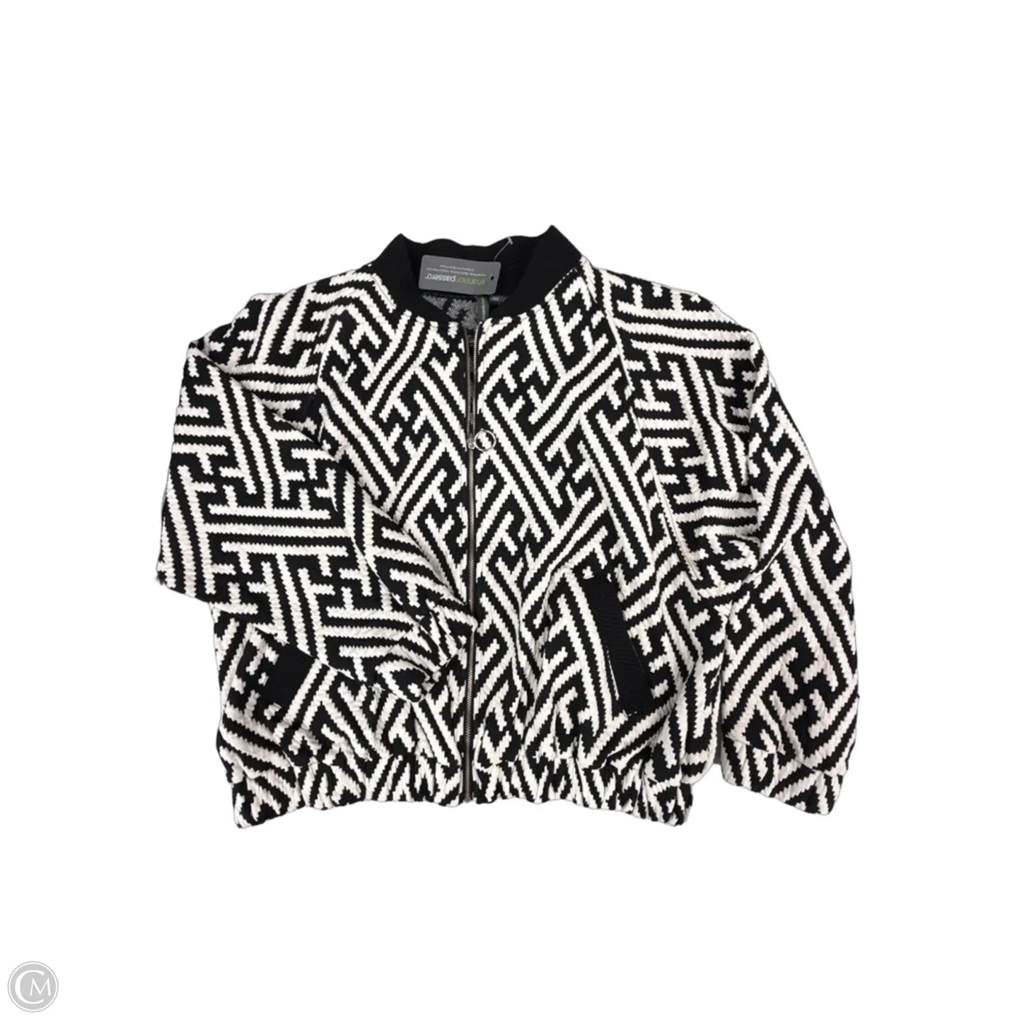 Top Long Sleeve By Cmc In Black & White, Size: M