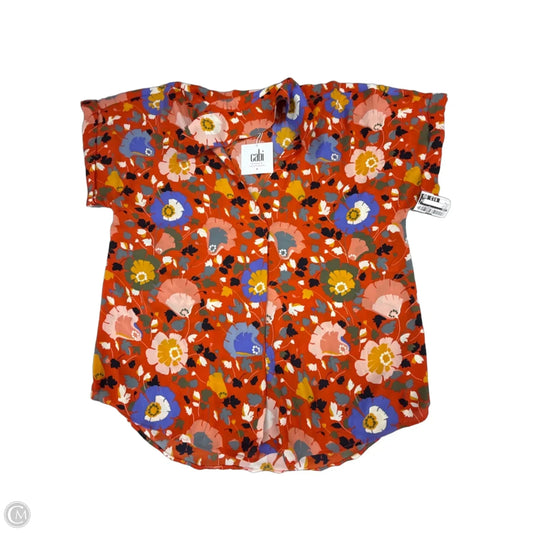 Top Short Sleeve By Cabi In Orange, Size: M