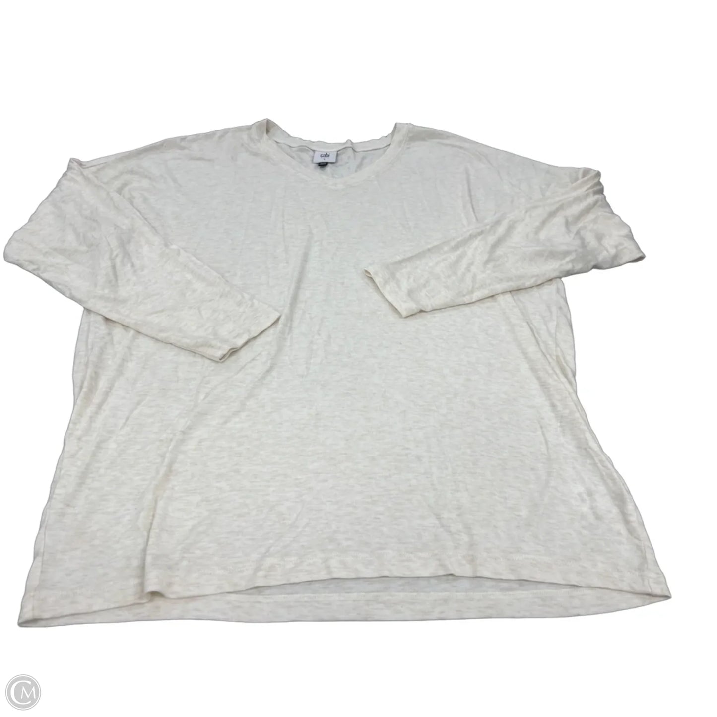 Top Long Sleeve Basic By Cabi In Cream, Size: L