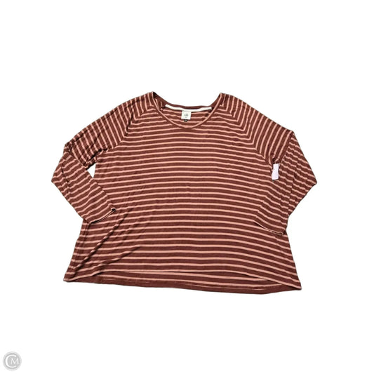 Top Long Sleeve By Cabi In Pink & Red, Size: Xxl