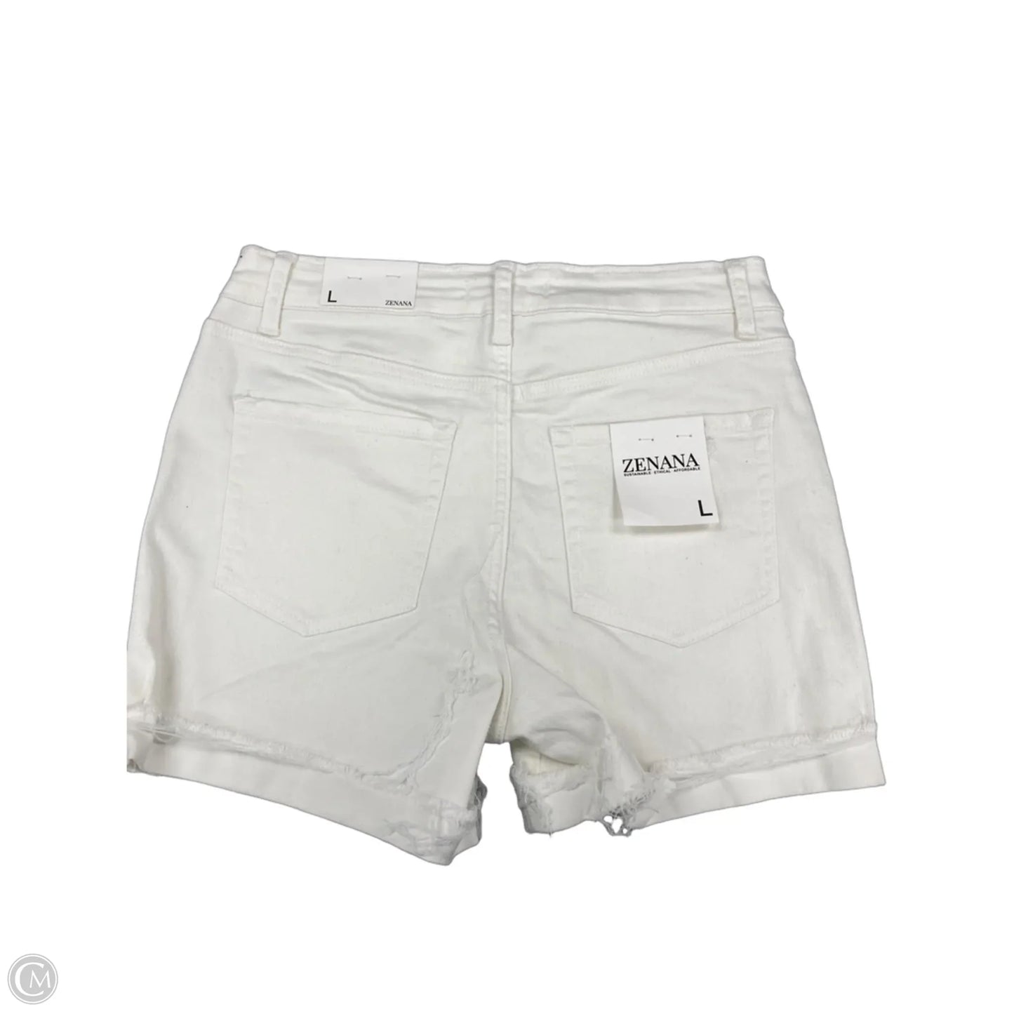 Shorts By Zenana In White Denim, Size: 10