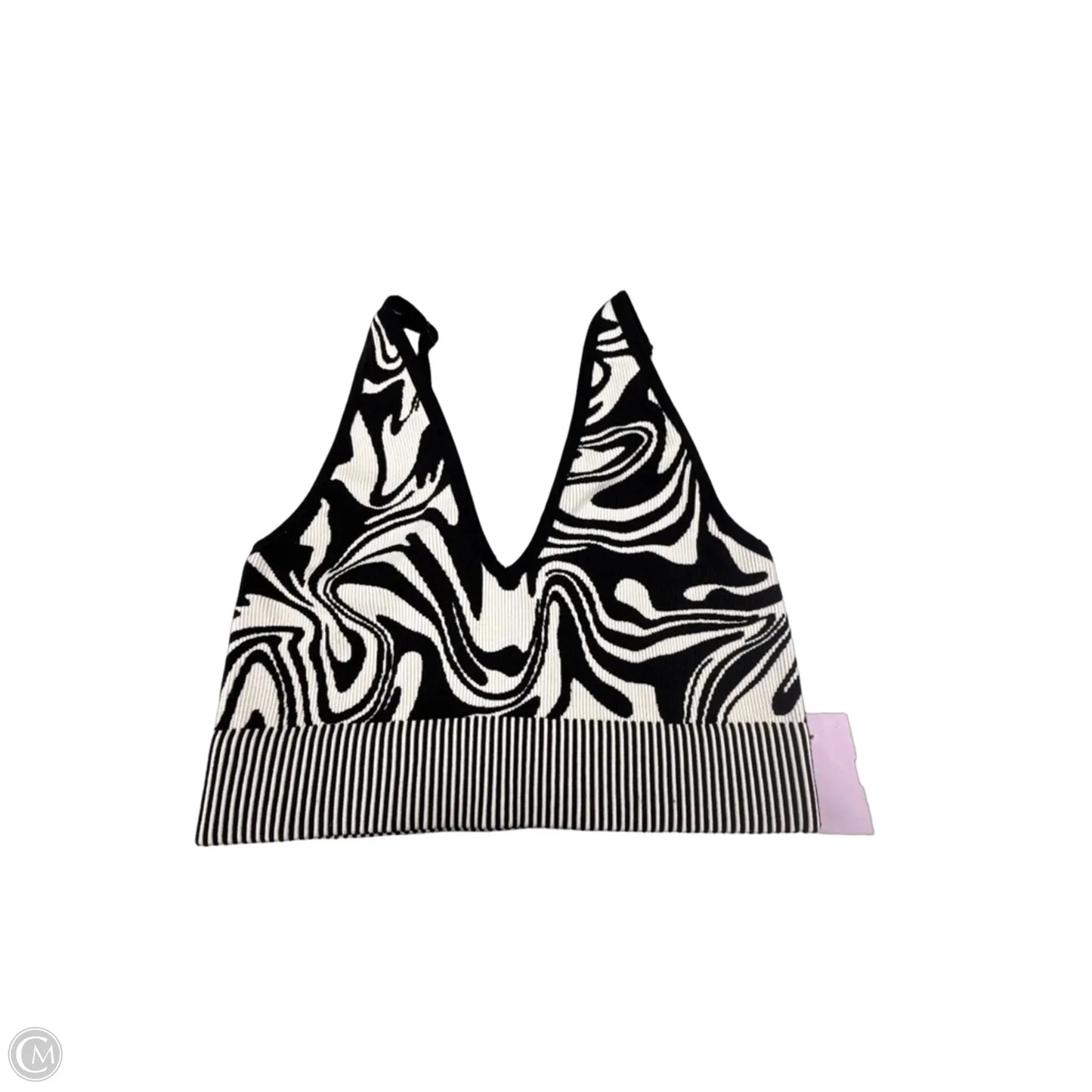 Athletic Bra By Garage In Black & White, Size: M
