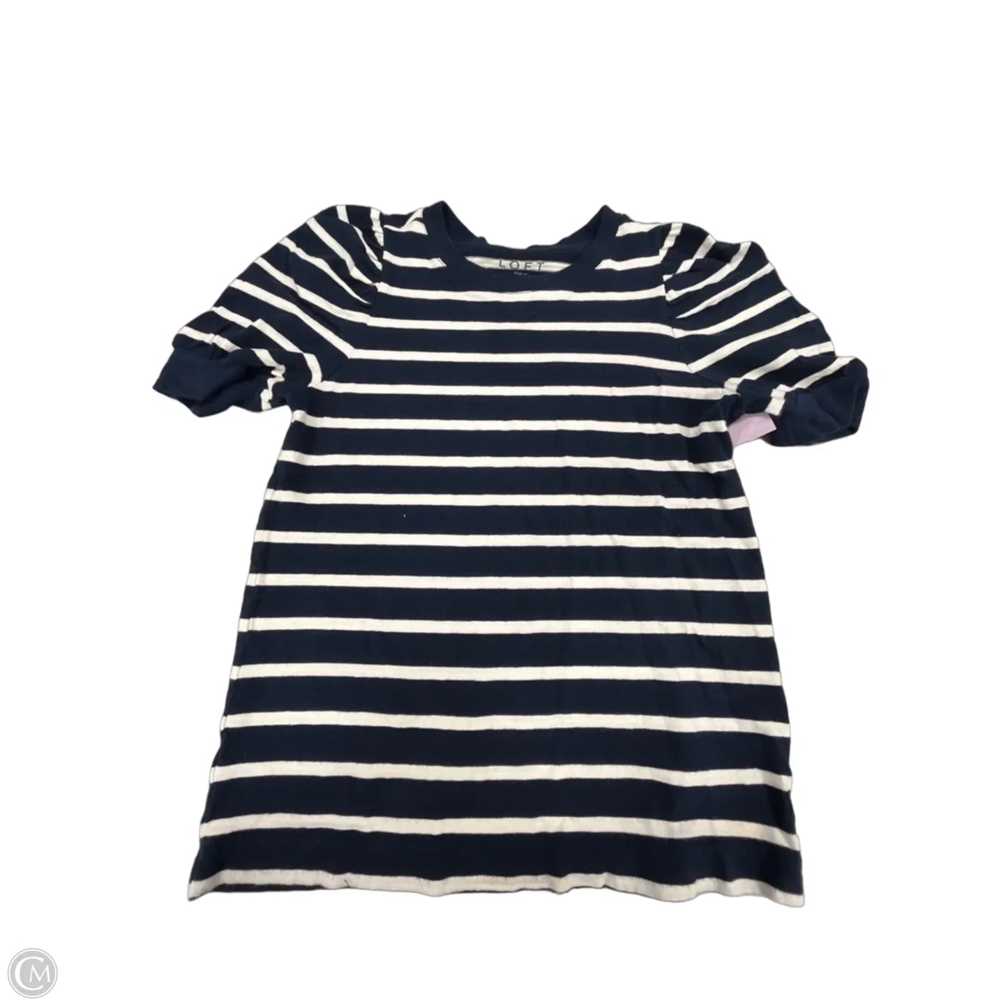 Top Short Sleeve By Loft In Striped Pattern, Size: S