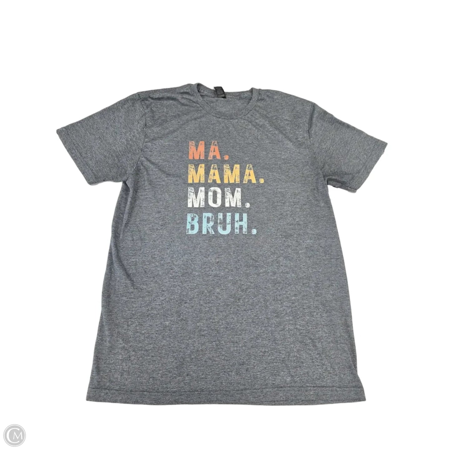 Top Short Sleeve By Gildan In Grey, Size: M