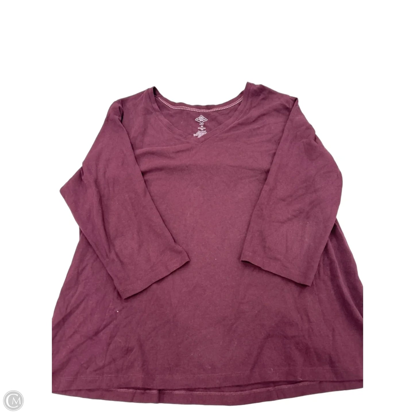 Top Long Sleeve Basic By St Johns Bay In Purple, Size: 2x