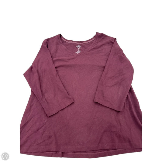 Top Long Sleeve Basic By St Johns Bay In Purple, Size: 2x