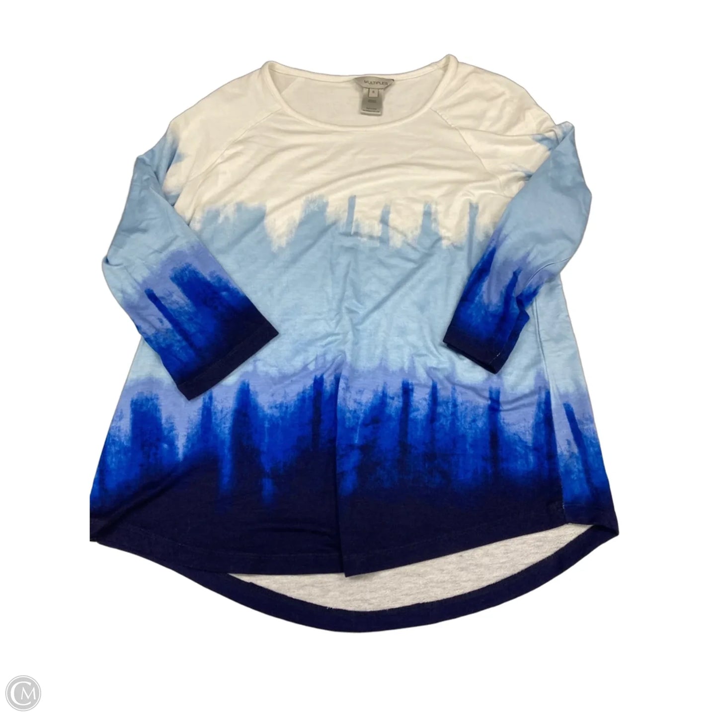 Top Long Sleeve By Multiples In Blue & White, Size: S