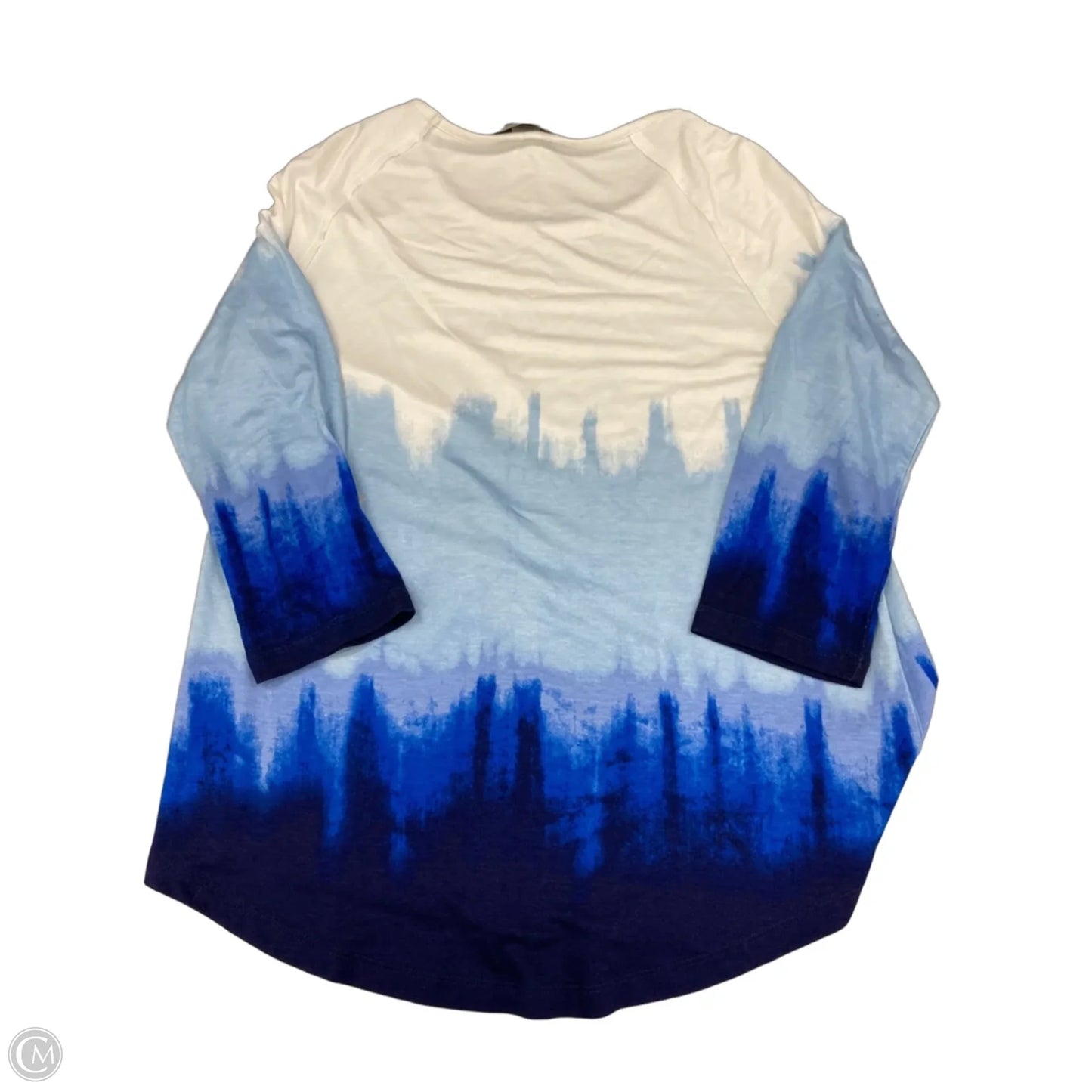 Top Long Sleeve By Multiples In Blue & White, Size: S