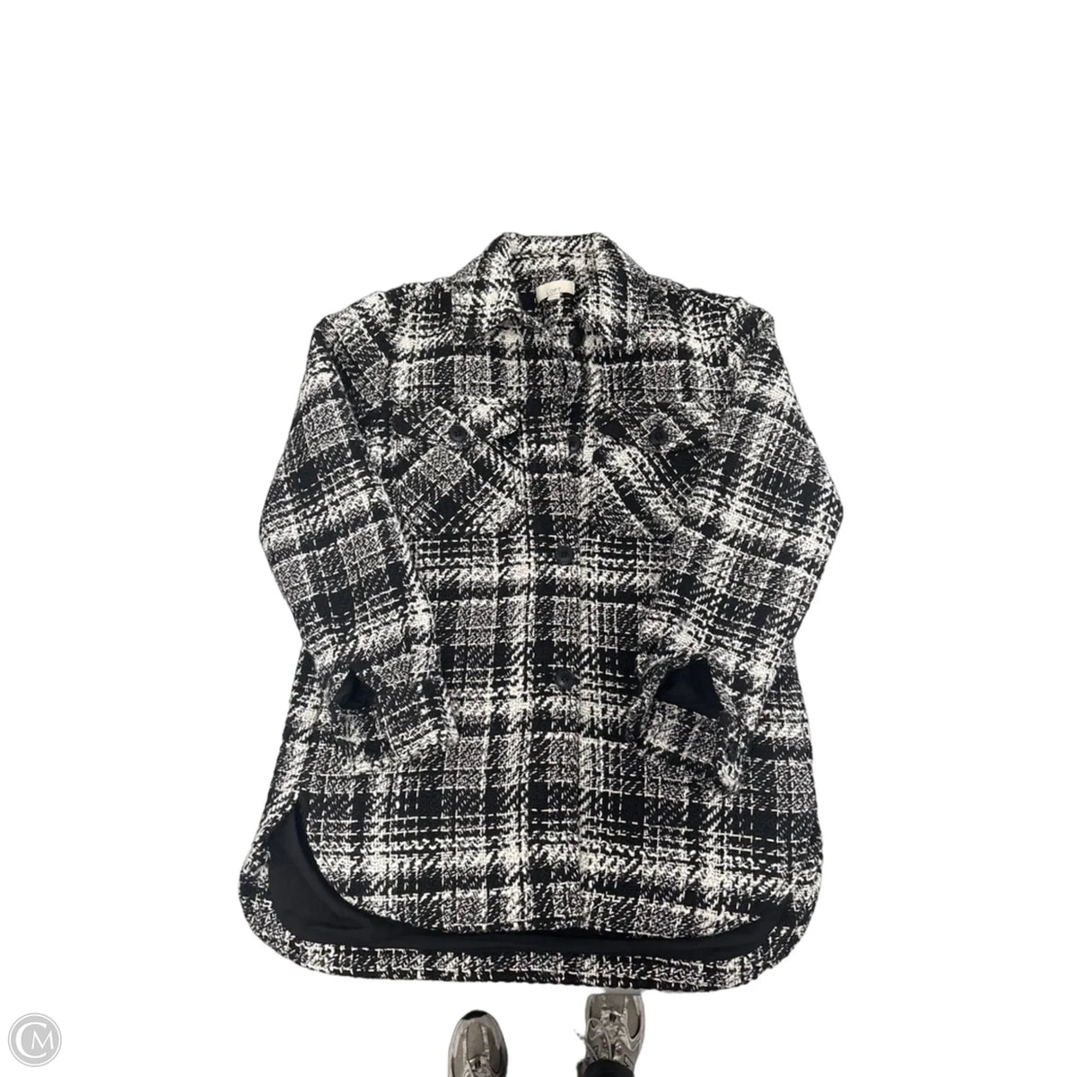 Jacket Shirt By Loft In Black & White, Size: Xxs