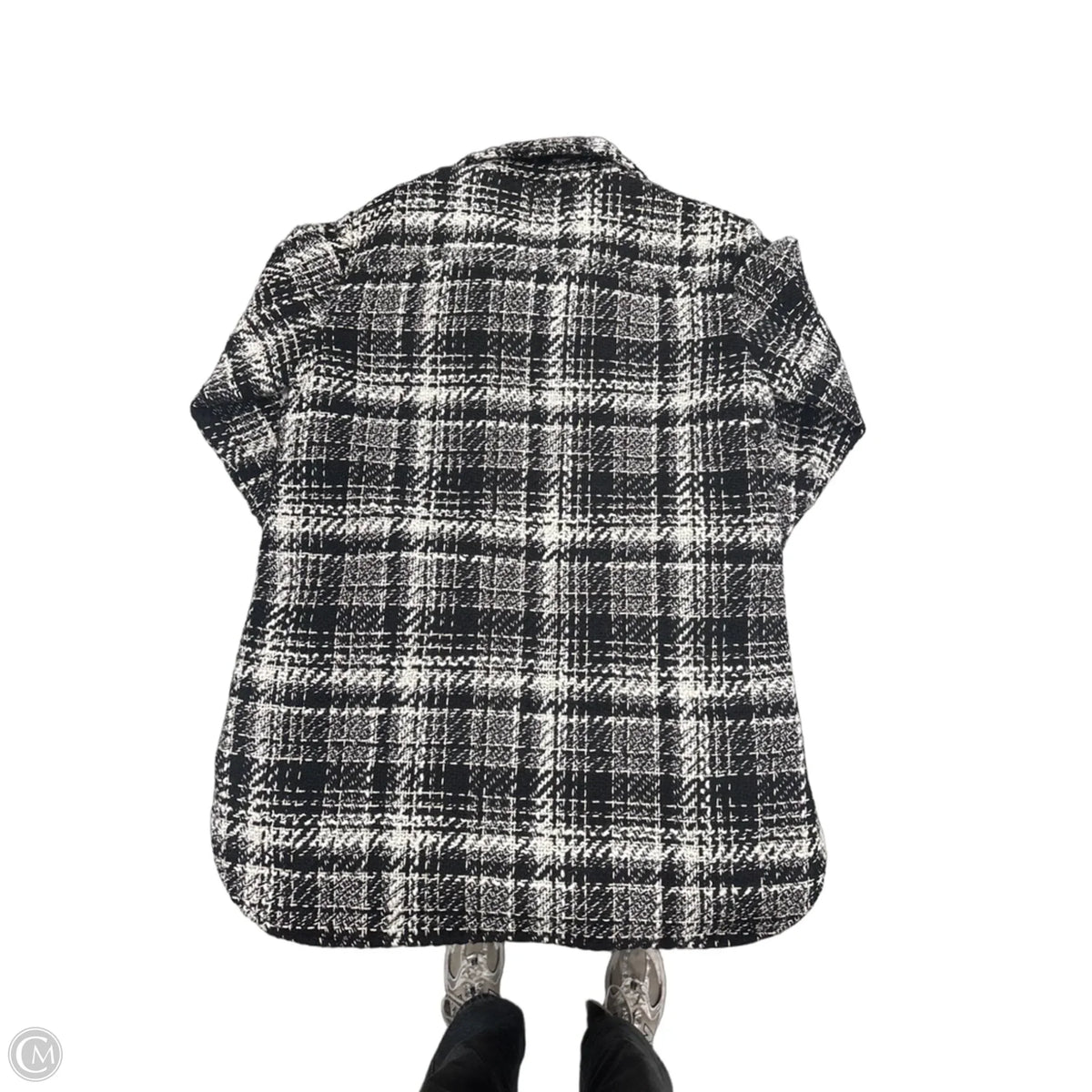 Jacket Shirt By Loft In Black & White, Size: Xxs