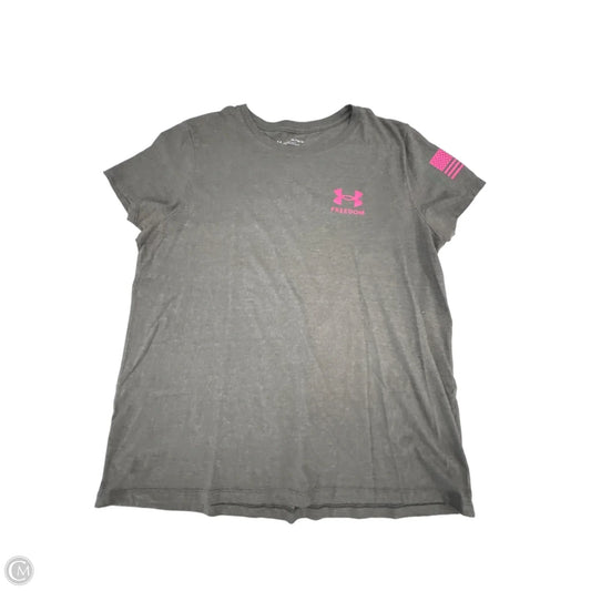 Top Short Sleeve By Under Armour In Grey, Size: Xxl