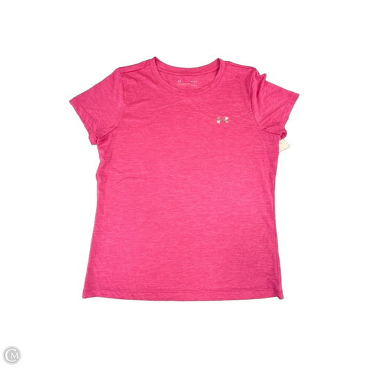 Athletic Top Short Sleeve By Under Armour In Pink, Size: L