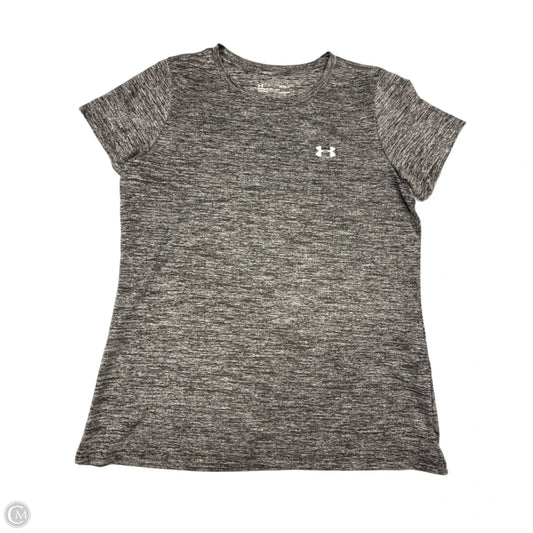 Athletic Top Short Sleeve By Under Armour In Grey, Size: L
