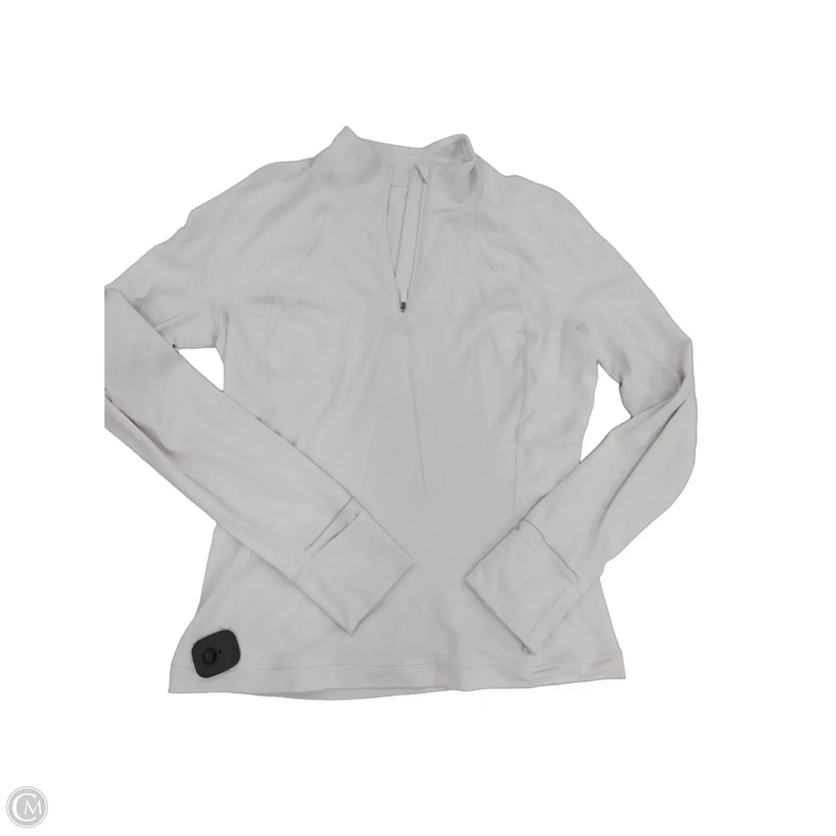 Athletic Top Long Sleeve Collar By Lululemon In White, Size: 12