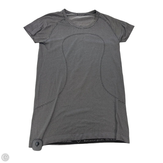 Athletic Top Short Sleeve By Lululemon In Black, Size: 10