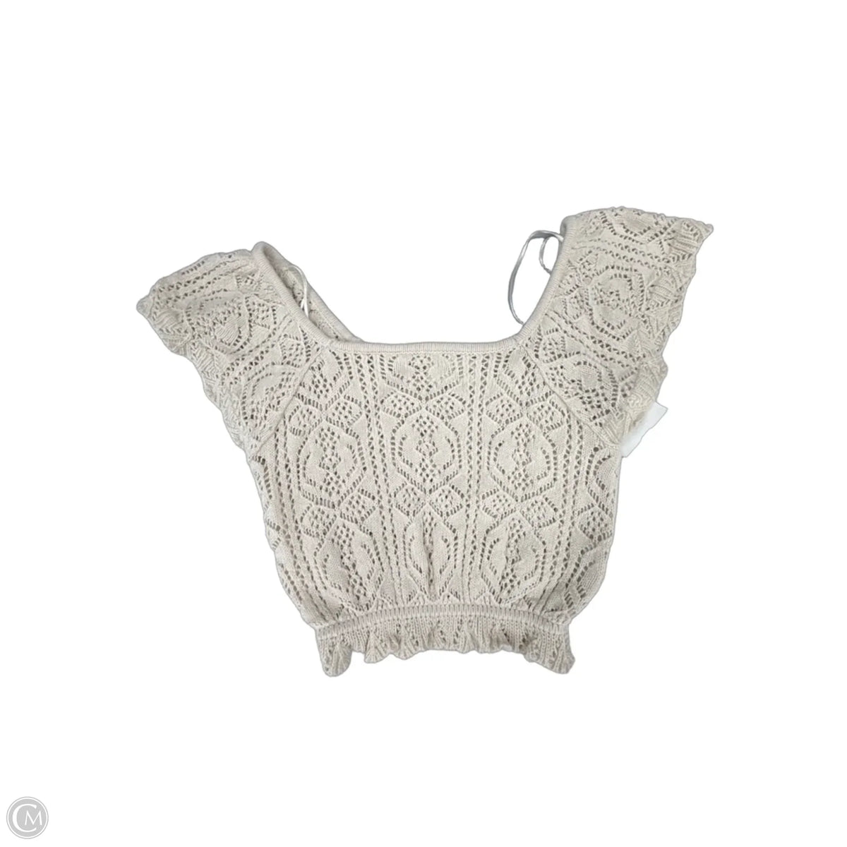 Top 2pc Short Sleeve By Freshman In Cream, Size: S