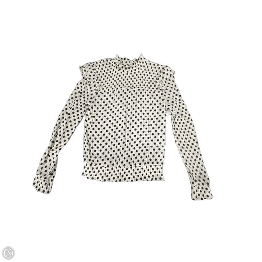 Top Long Sleeve By Blu Pepper In Polkadot Pattern, Size: M