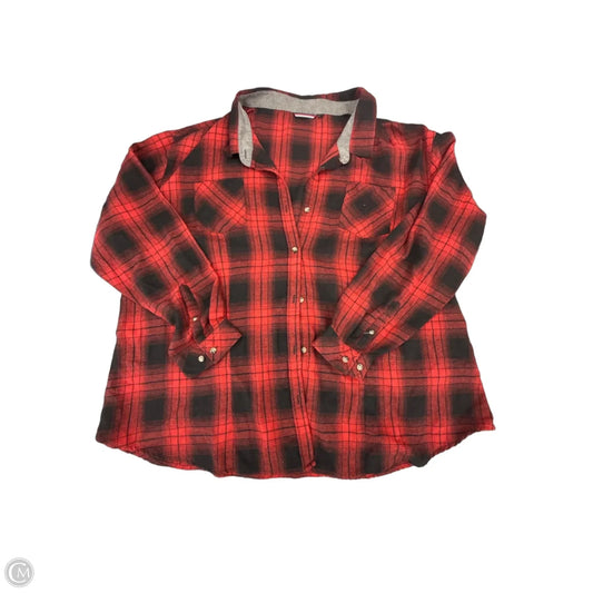 Top Long Sleeve By Cmf In Plaid Pattern, Size: 3x