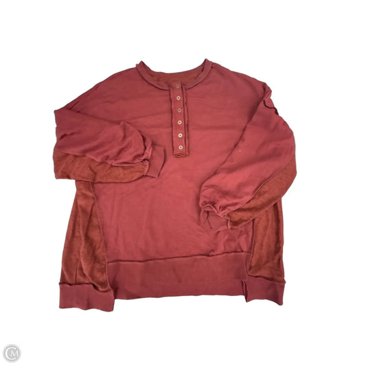 Top Long Sleeve By Cmf In Red, Size: 2x