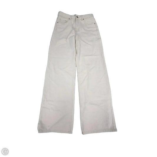 Jeans Wide Leg By Divided In Cream Denim, Size: 4