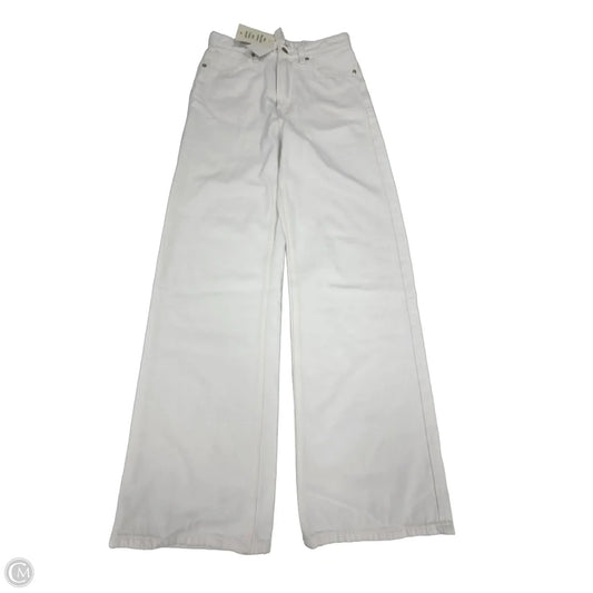 Jeans Wide Leg By H&m In White Denim, Size: 4