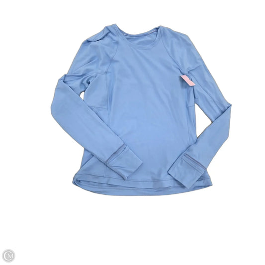 Athletic Top Long Sleeve Collar By Lululemon In Blue, Size: 12
