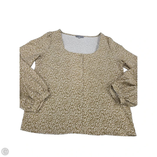 Top Long Sleeve By Wishlist In Tan, Size: L