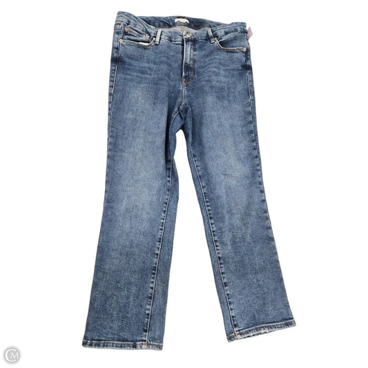 Jeans Straight By Good American In Blue Denim, Size: 14