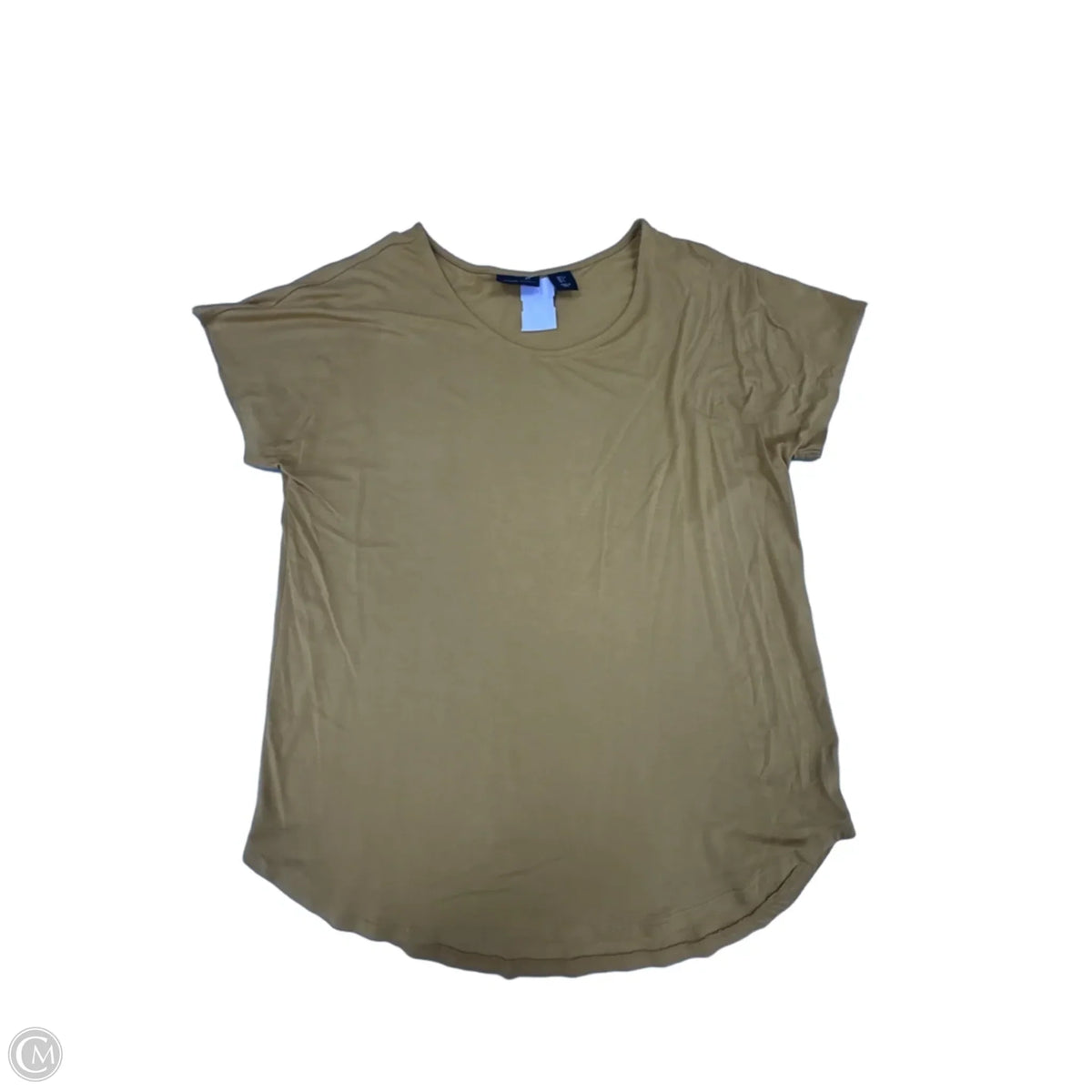 Top Short Sleeve Basic By Adrienne Vittadini In Gold, Size: L