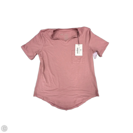 Top Short Sleeve By Zyia In Pink, Size: L