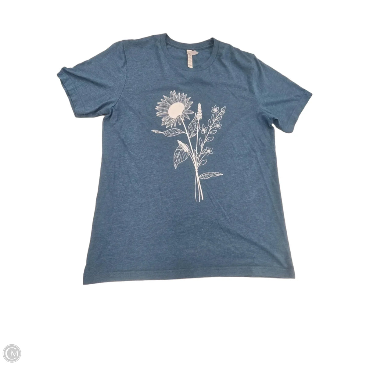 Top Short Sleeve Basic By Canvas In Blue, Size: L