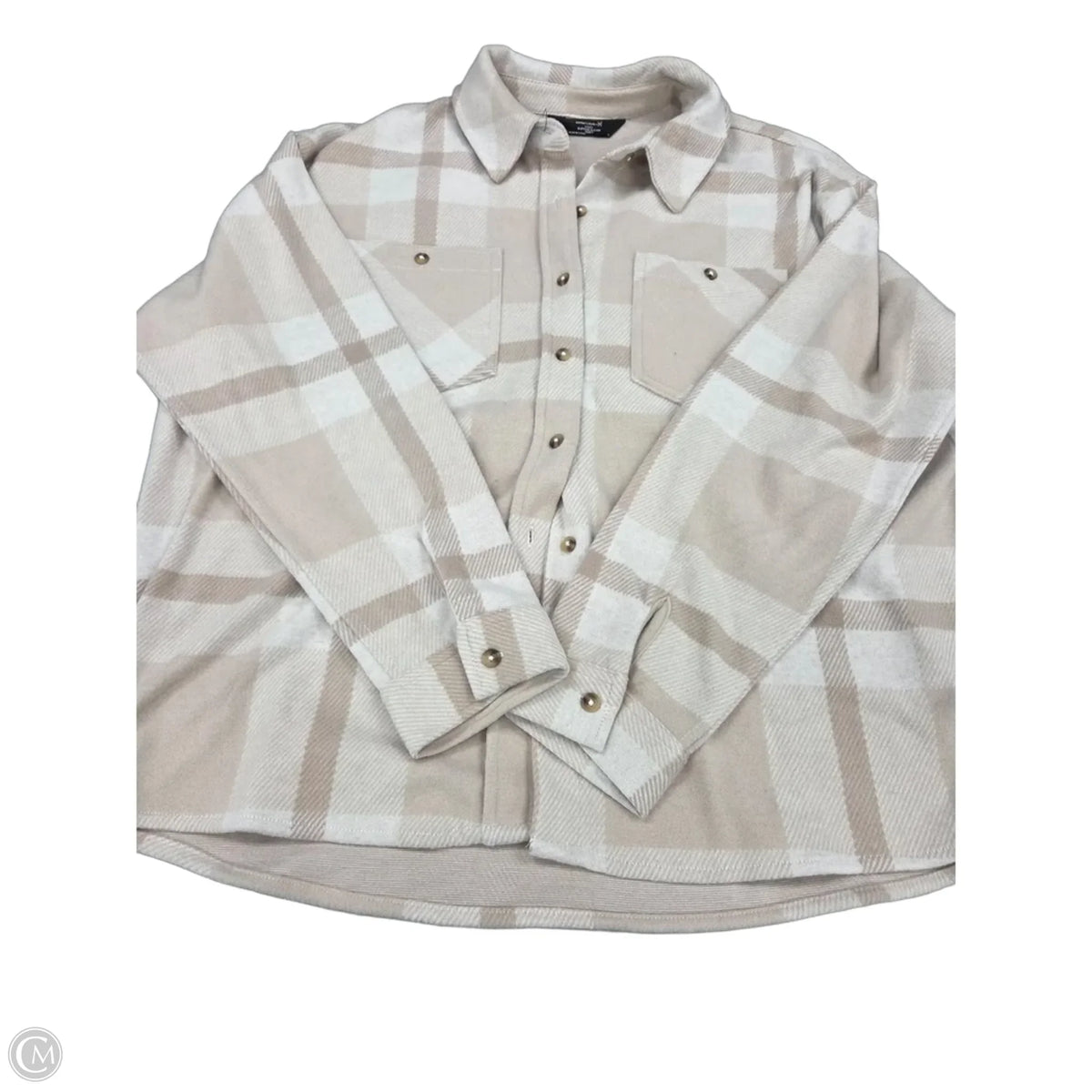 Top Long Sleeve By Members Mark In Tan, Size: L