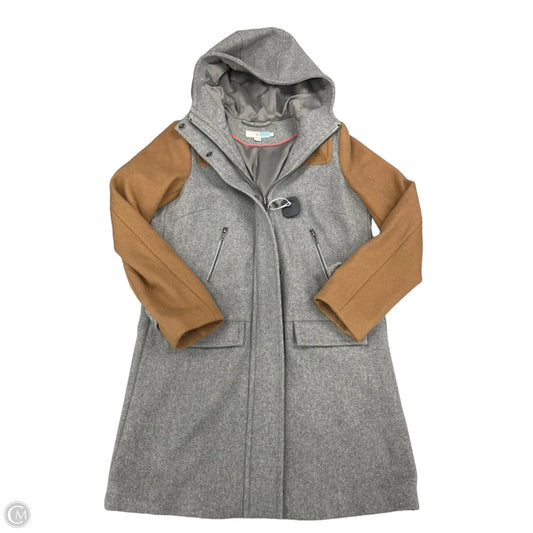 Coat Peacoat By Boden In Grey & Tan, Size: S
